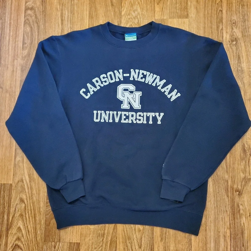 Vtg Carson Newman Eagles Sweatshirt Adult Medium Blue Champion‎ Eco Fleece